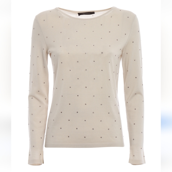 Max Mara Sierra Embellished Wool Sweater Size 6 - Picture 2 of 14